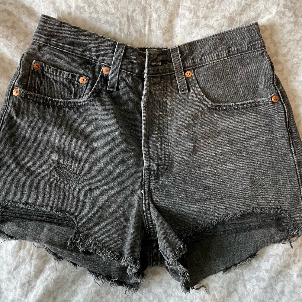 Levi 501 Black Denim Shorts